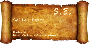 Sallay Betti névjegykártya